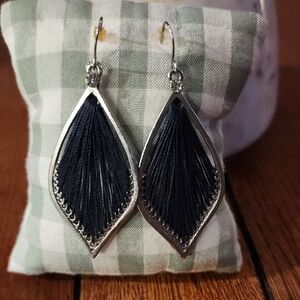 Elegant Silver and Black Earrings